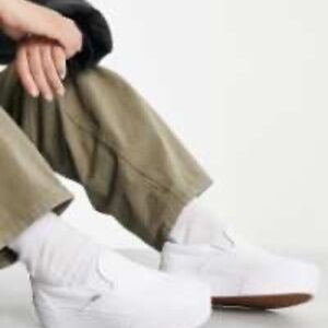 NWOT Vans Classic Slip-On Stackform Sneakers in White